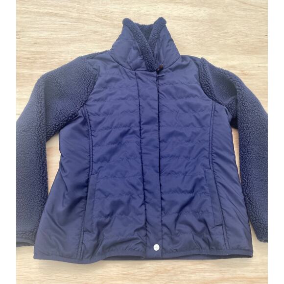 LAUREN RALPH LAUREN Bubble Fleece Winter Zip Up Jacket Wome's Blue XL VIETNAM - Picture 2 of 6